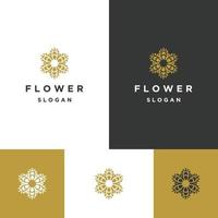 Flower logo icon flat design template vector