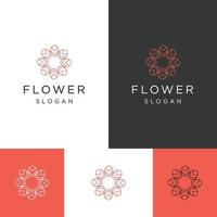 Flowers logo icon flat design template vector