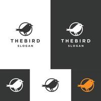 la plantilla de diseño plano del icono del logotipo de pájaro vector