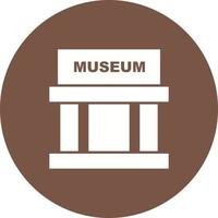 Museum Building II Circle Background Icon vector