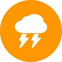 Thunderstorm Circle Background Icon vector