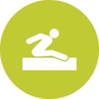 Long Jump Circle Background Icon vector