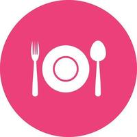 Dinner Plate Circle Background Icon vector