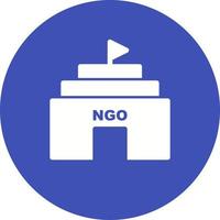 NGO Building Circle Background Icon vector