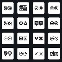 Check mark icons set squares vector