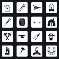 Blacksmith icons set squares vector