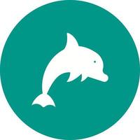 icono de fondo de círculo de delfines vector