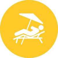 Resting on Beach Circle Background Icon vector