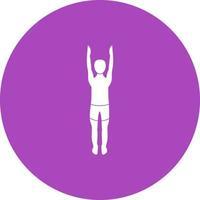 Mountain Pose Upward Circle Background Icon vector