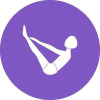 Both Toes Pose Circle Background Icon vector