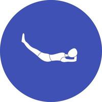 Low Boat Pose Circle Background Icon vector