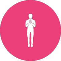 Greeting Pose Circle Background Icon vector