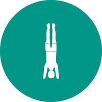 Support Headstand Circle Background Icon vector