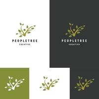 People Tree logo icon flat design template vector