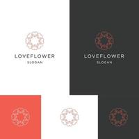 Ilustración de vector de plantilla de diseño de icono de logotipo de flor de amor