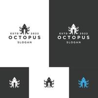 Ilustración de vector de plantilla de diseño de icono de logotipo de pulpo