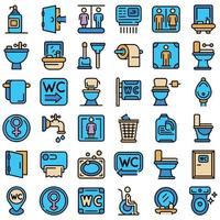 wc iconos conjunto vector plano