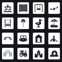 Playground icons set squares vector