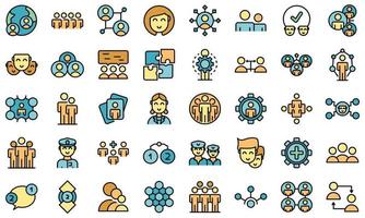 Crew icons set vector flat