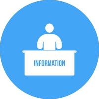 Information Desk Circle Background Icon vector