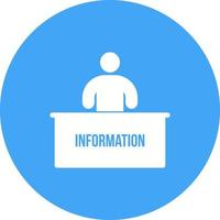 Information Desk Circle Background Icon vector