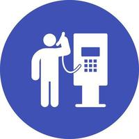 Payphone Circle Background Icon vector