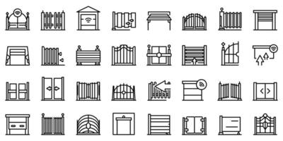 Automatic gate icon, outline style vector