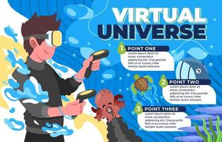 infografía acuática en el universo virtual vector