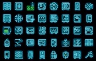 Deposit room icons set vector neon