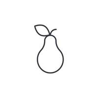 Pear with leaf line icon vector illustration