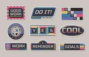 Vintage Retro Journal Sticker Collection vector