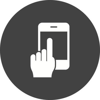 Using Cell Phone Circle Background Icon vector