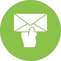 Holding Envelop Circle Background Icon vector