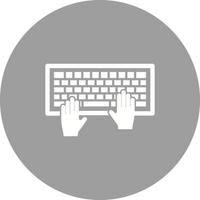 Using Keyboard Circle Background Icon vector