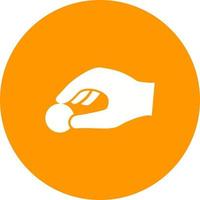 Holding Coin Circle Background Icon vector