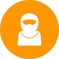 Woman with Niqab Circle Background Icon vector