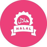 icono de fondo de círculo de etiqueta halal vector
