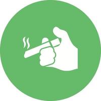 sosteniendo el icono de fondo del círculo de cigarrillos vector