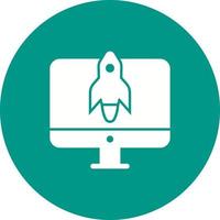 Ready to Launch Circle Background Icon vector