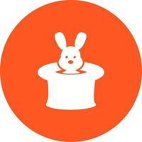 Rabbit in Hat Circle Background Icon vector