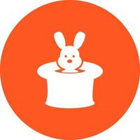 Rabbit in Hat Circle Background Icon vector