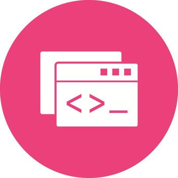Custom Coding Circle Background Icon vector