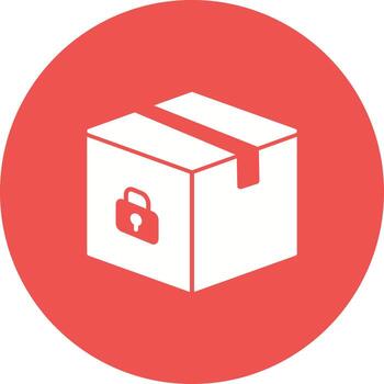 Secure Package Circle Background Icon vector