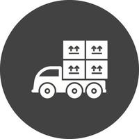 Loaded Truck Circle Background Icon vector