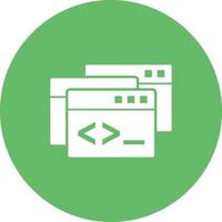 Programming Windows Circle Background Icon vector