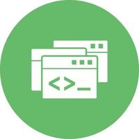 icono de fondo de círculo de ventanas de programación vector