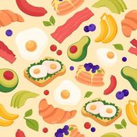 Breakfast Meal Seamless Background vector