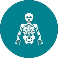 Human Skeleton Circle Background Icon vector