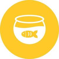 Fish in Tank Circle Background Icon vector