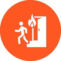 Running from Fire Circle Background Icon vector